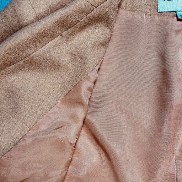 Vintage Albert Nipon 4 Fringe Peach Blazer Jacket Office Brunch - Picture 8 of 9